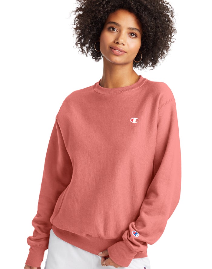 Sudadera Champion Mujer - Reverse Weave Boyfriend Crew ( Coral ) 7142809-ED